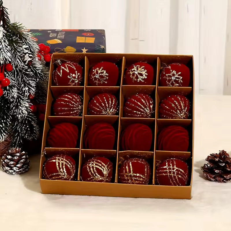 Velvet Christmas Ornament Set