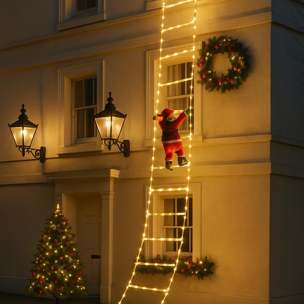 Santa Climbing Rope Ornament